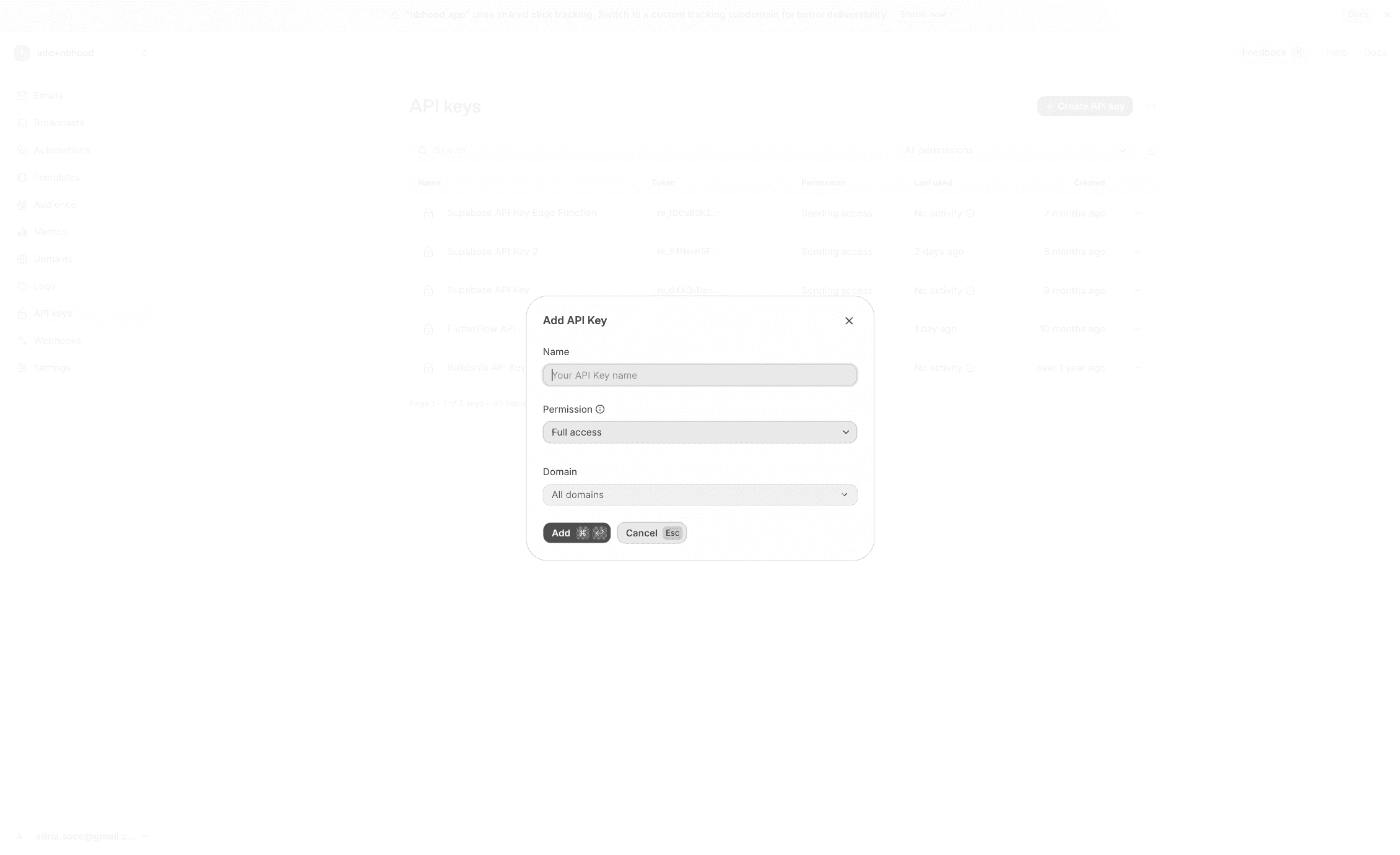Panel API Keys