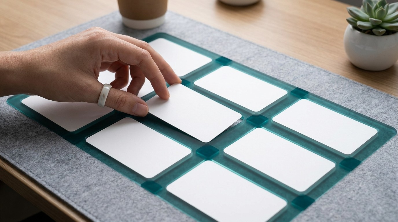 Mikro Whitespace und Abstandssystem im Webdesign auf einem klaren Raster