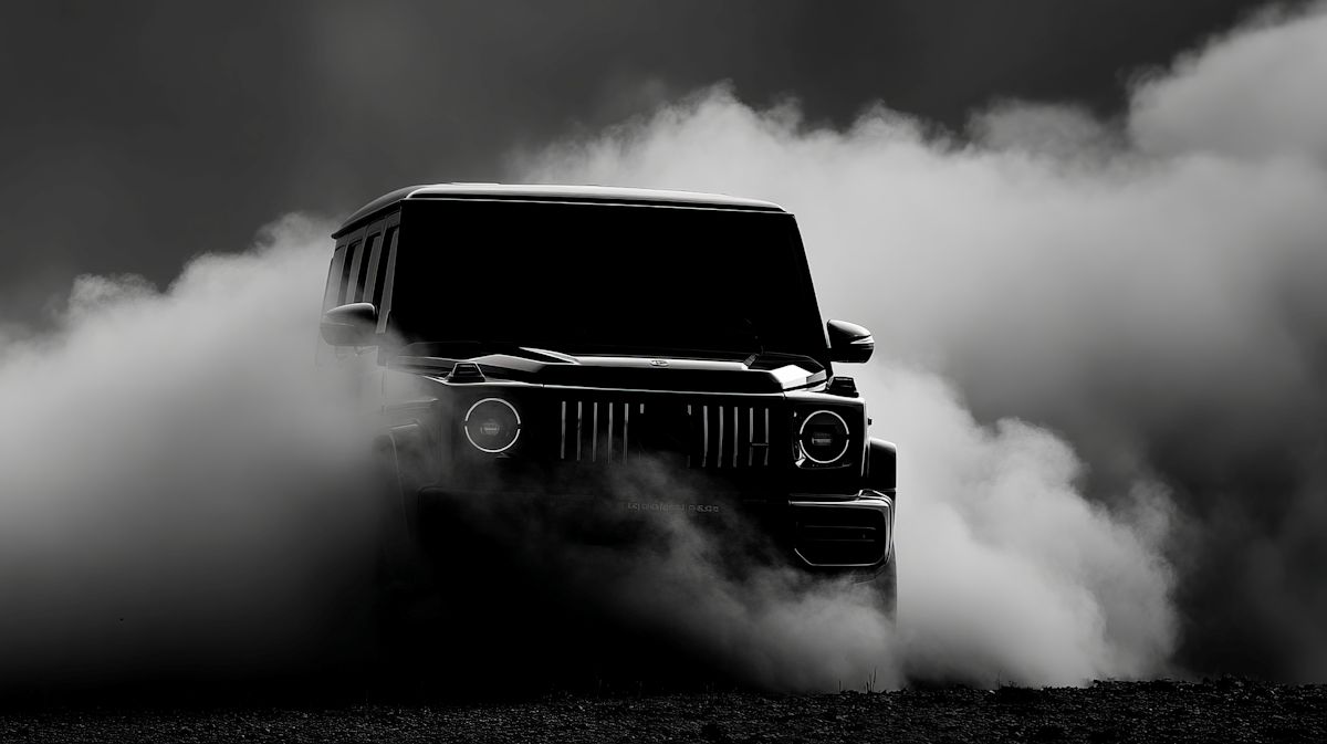 Car in smoke