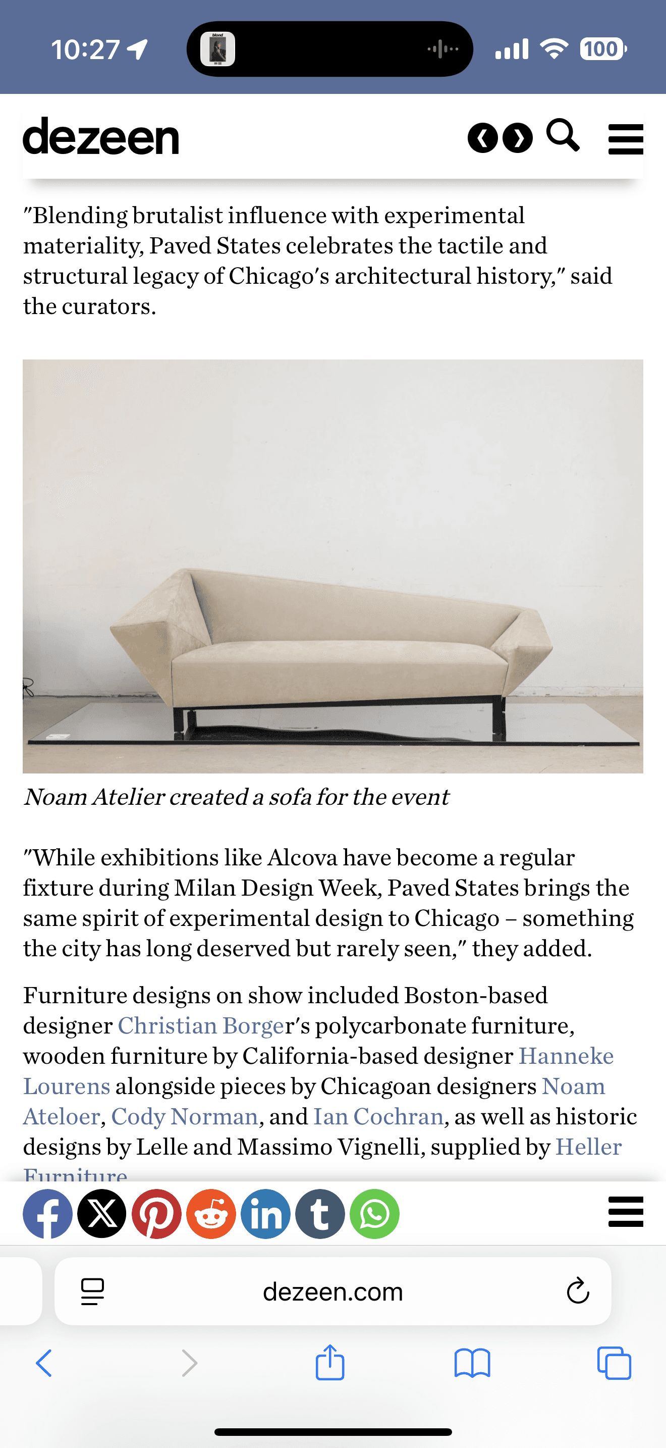 Ruby Sofa in magazine