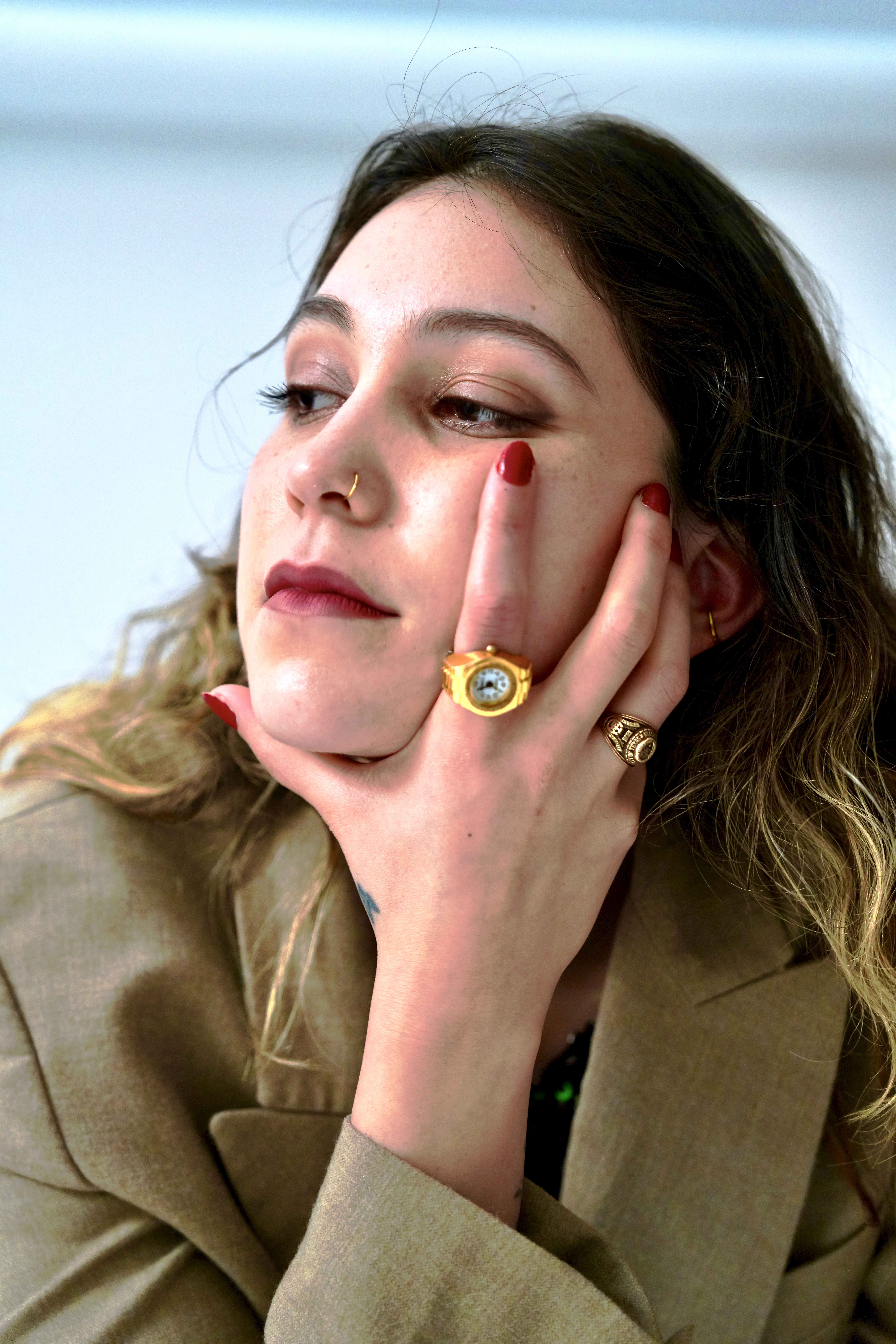 Stylish model in crowd