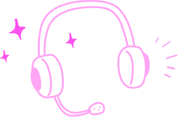 A headset with sparkles floading around it.