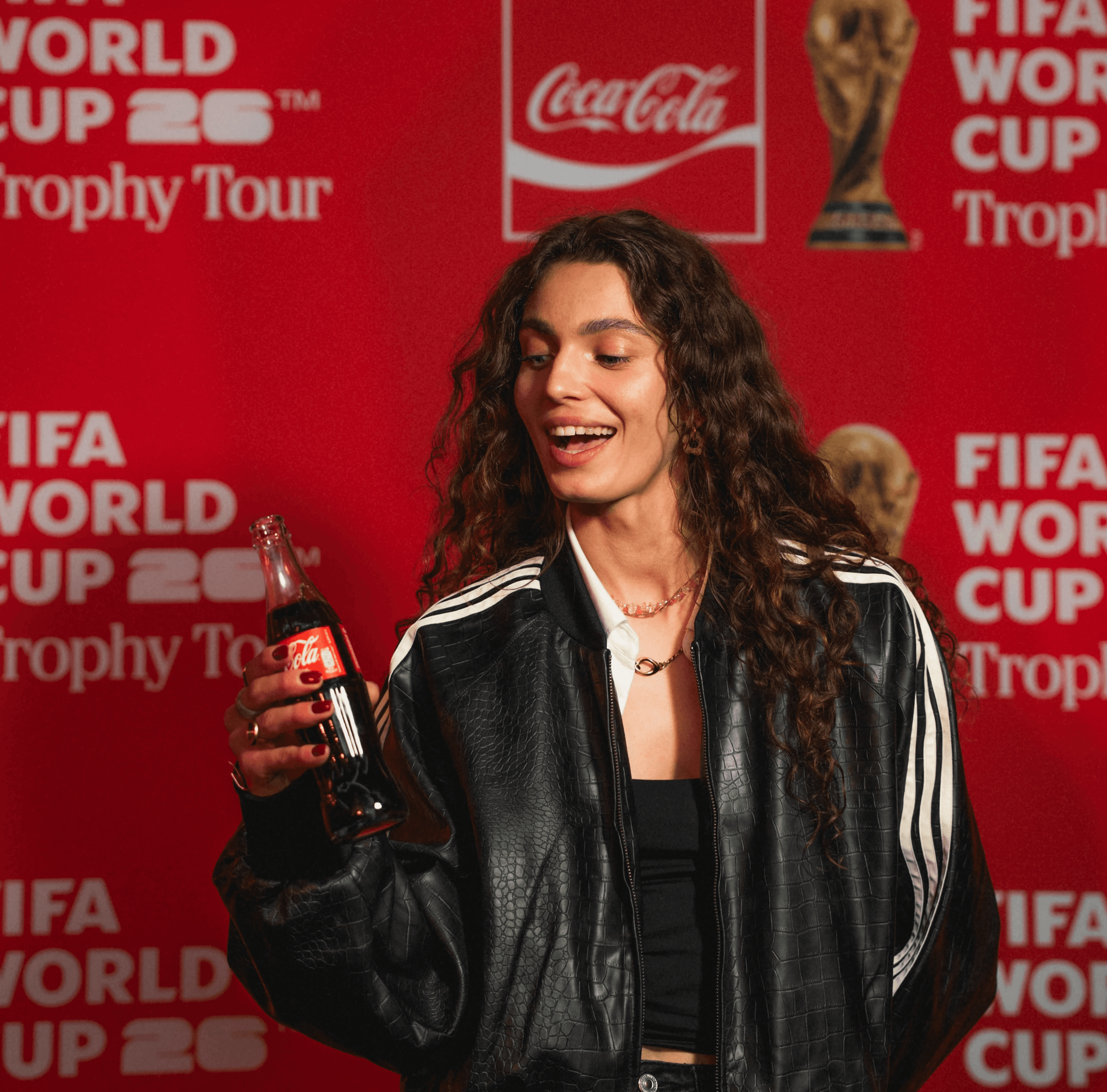 Pola Freestyle at the Coca Cola Trophy Tour with Double Tap global football creator agency