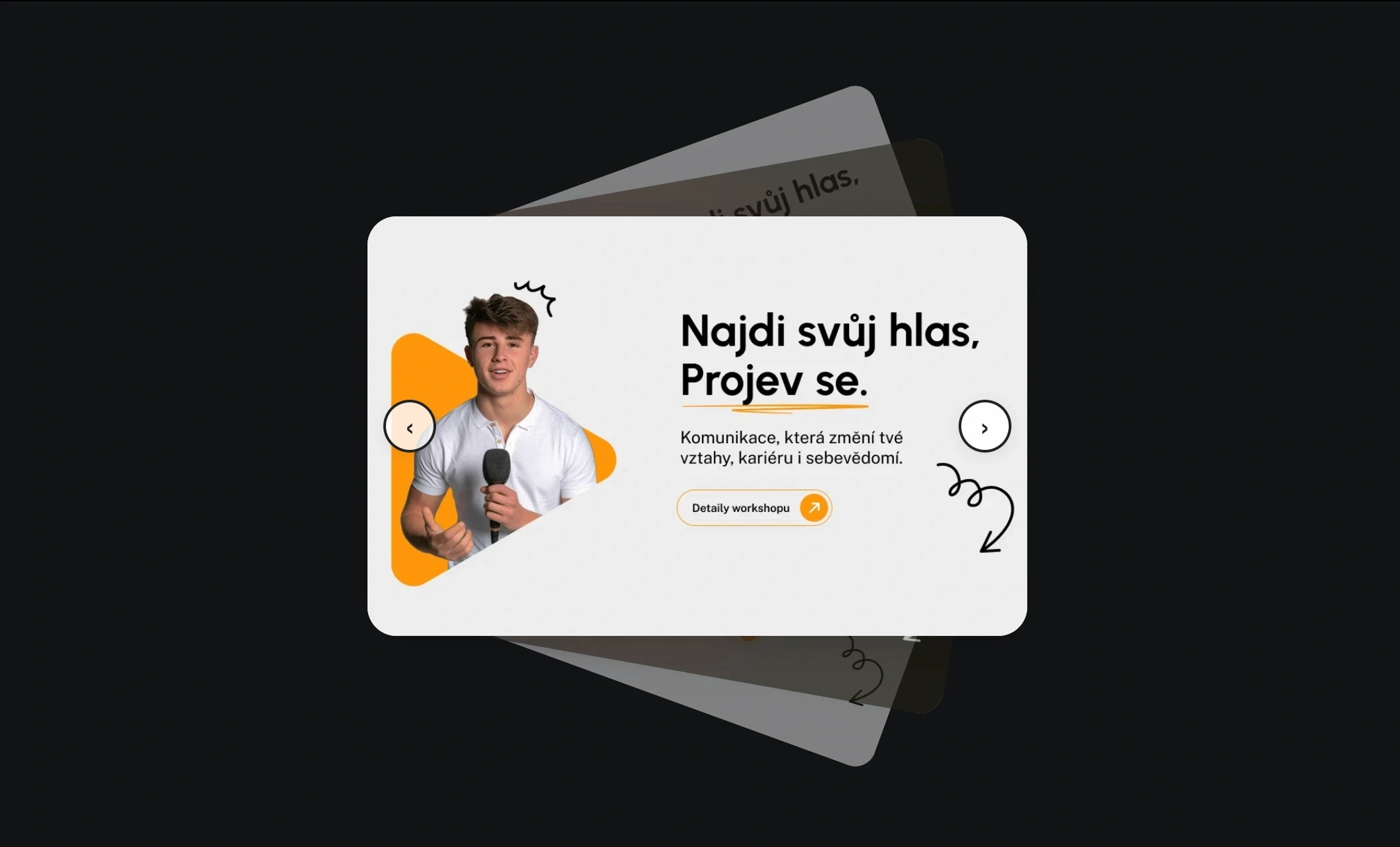 Image with a big purple logo and black background