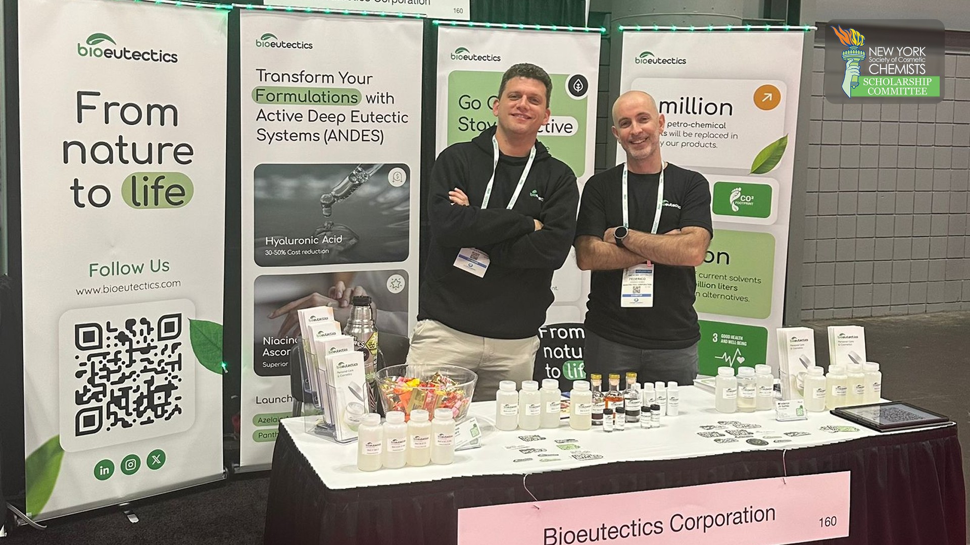 Tomas and Federico on a stand of bioeutectics.