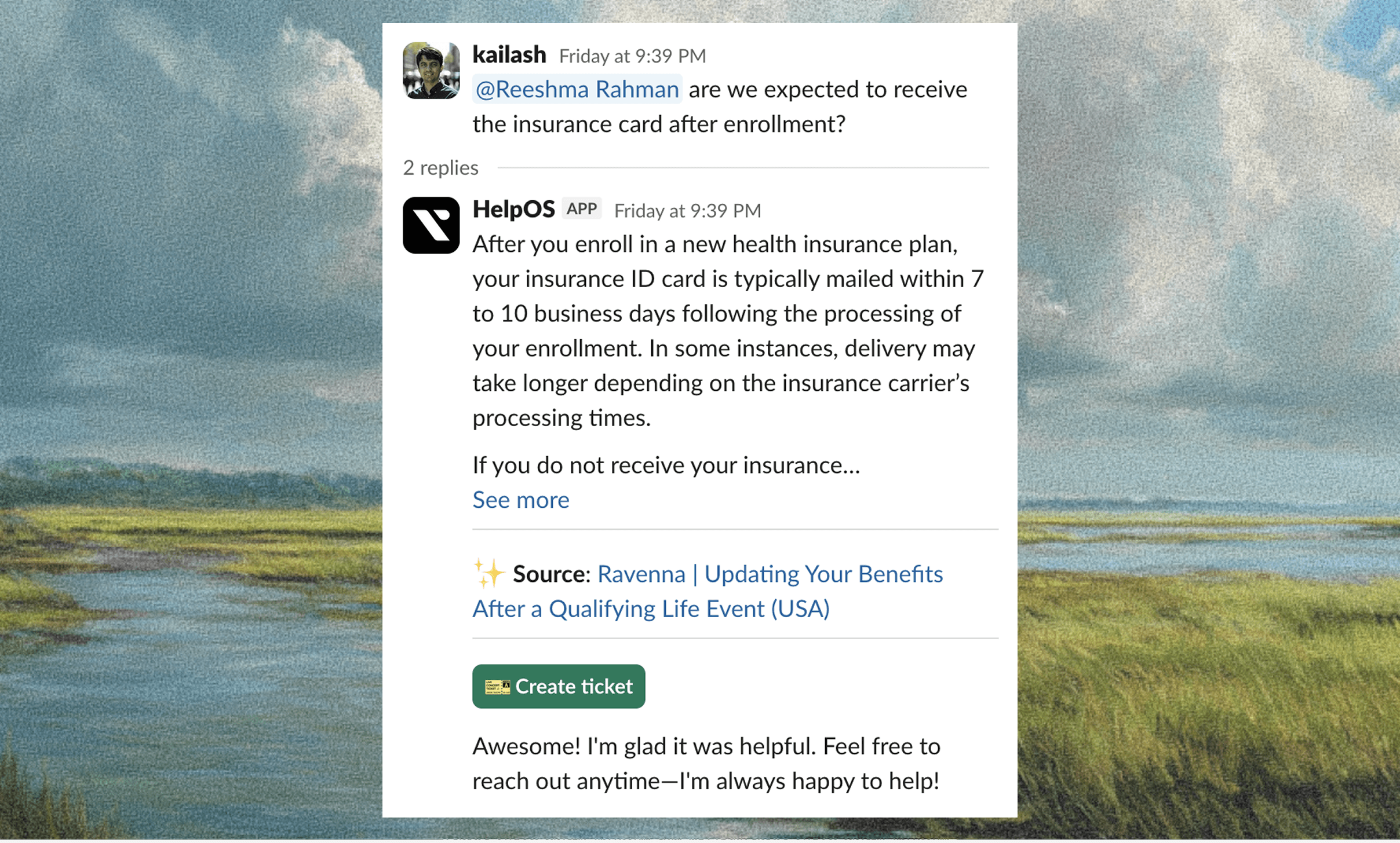 Slack approvals and Slack ticket management