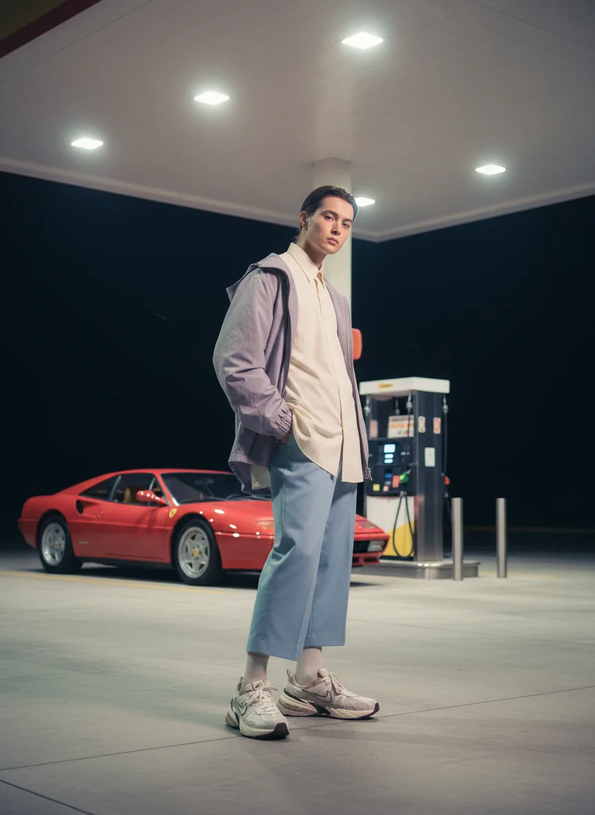 scene4-ai product photography-sneakers campaign creation-japanese fashion styling