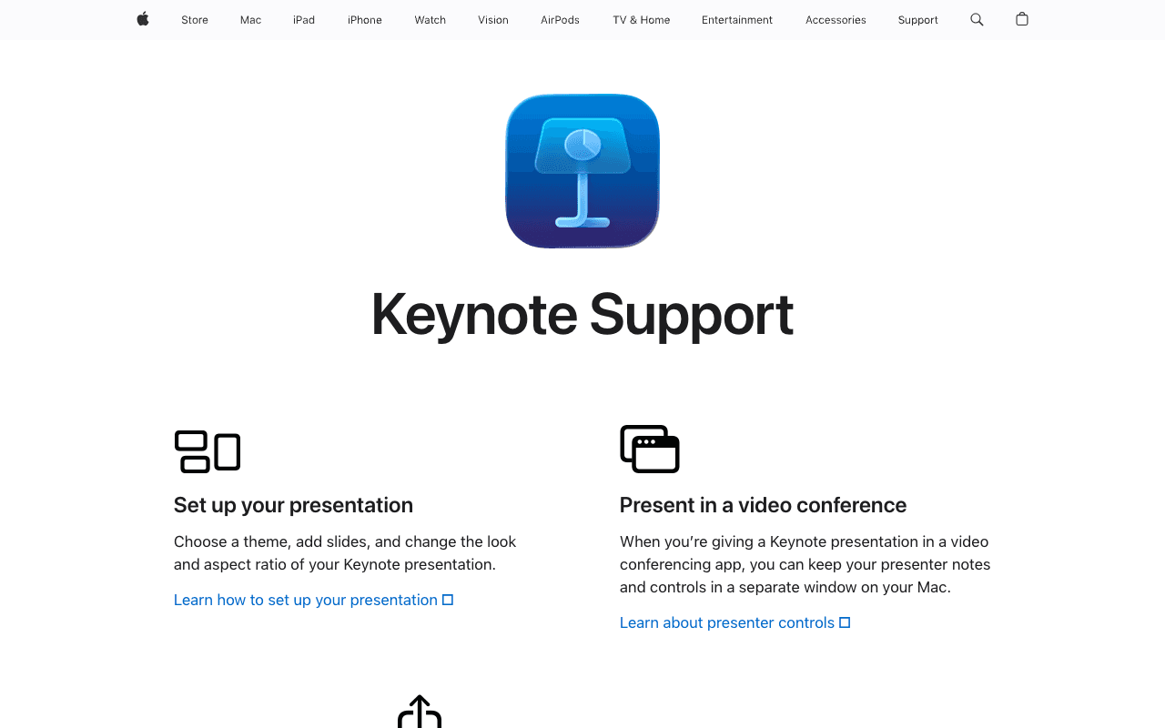 Apple Keynote екранна снимка