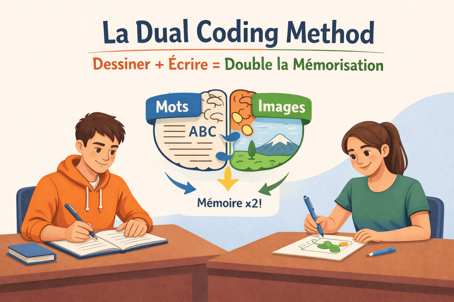 La Dual Coding Method : pourquoi dessiner + écrire double la mémorisation.
