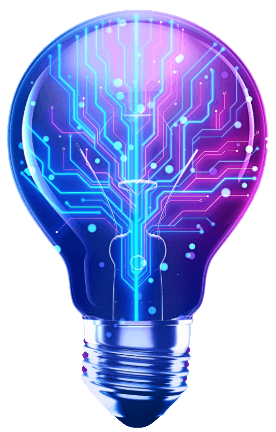 A lightbulb graphic representing our solutions