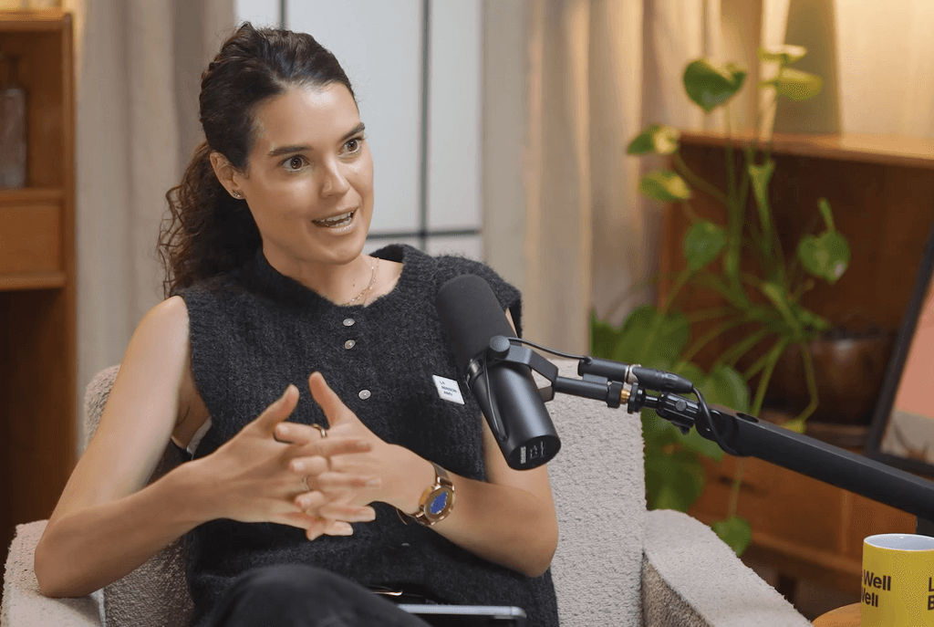 Sarah Ann Macklin talking on podcast