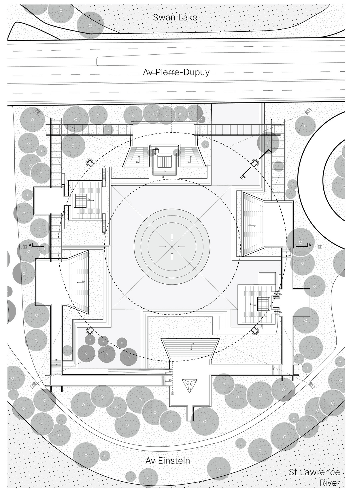 Ground floor plan showing the existing amphitheater.