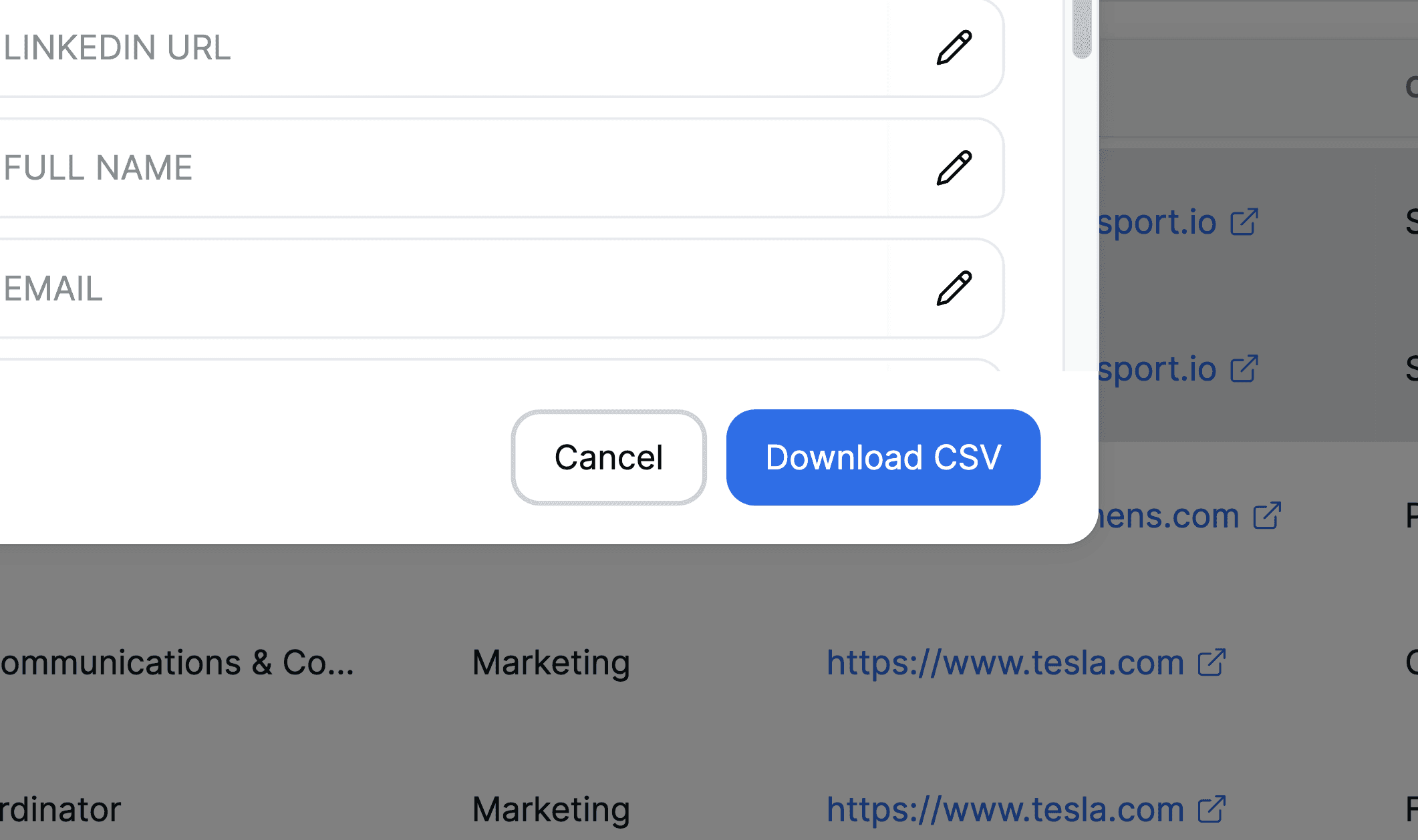 Export to CSV