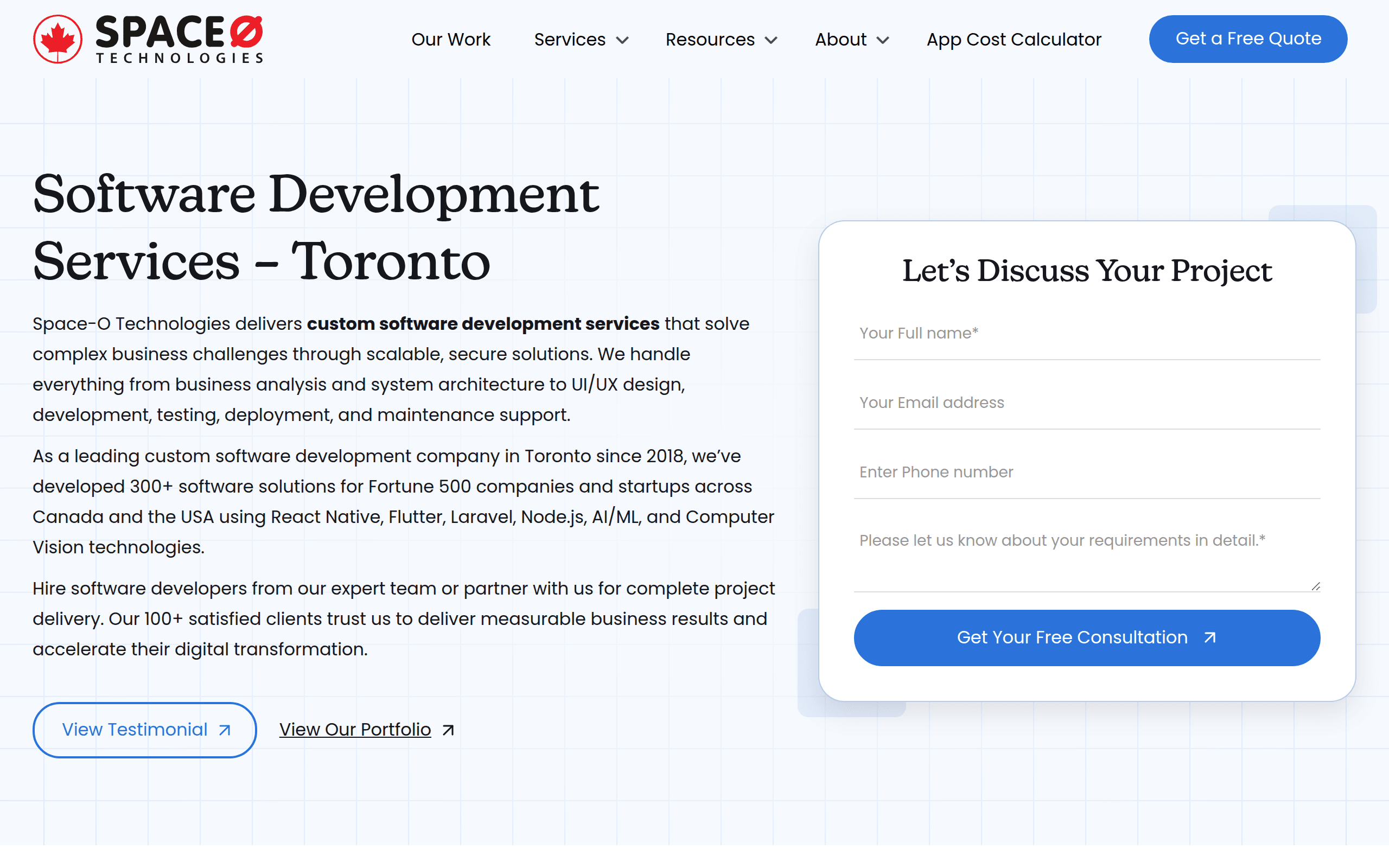 Space-O Technologies Canada Screenshot