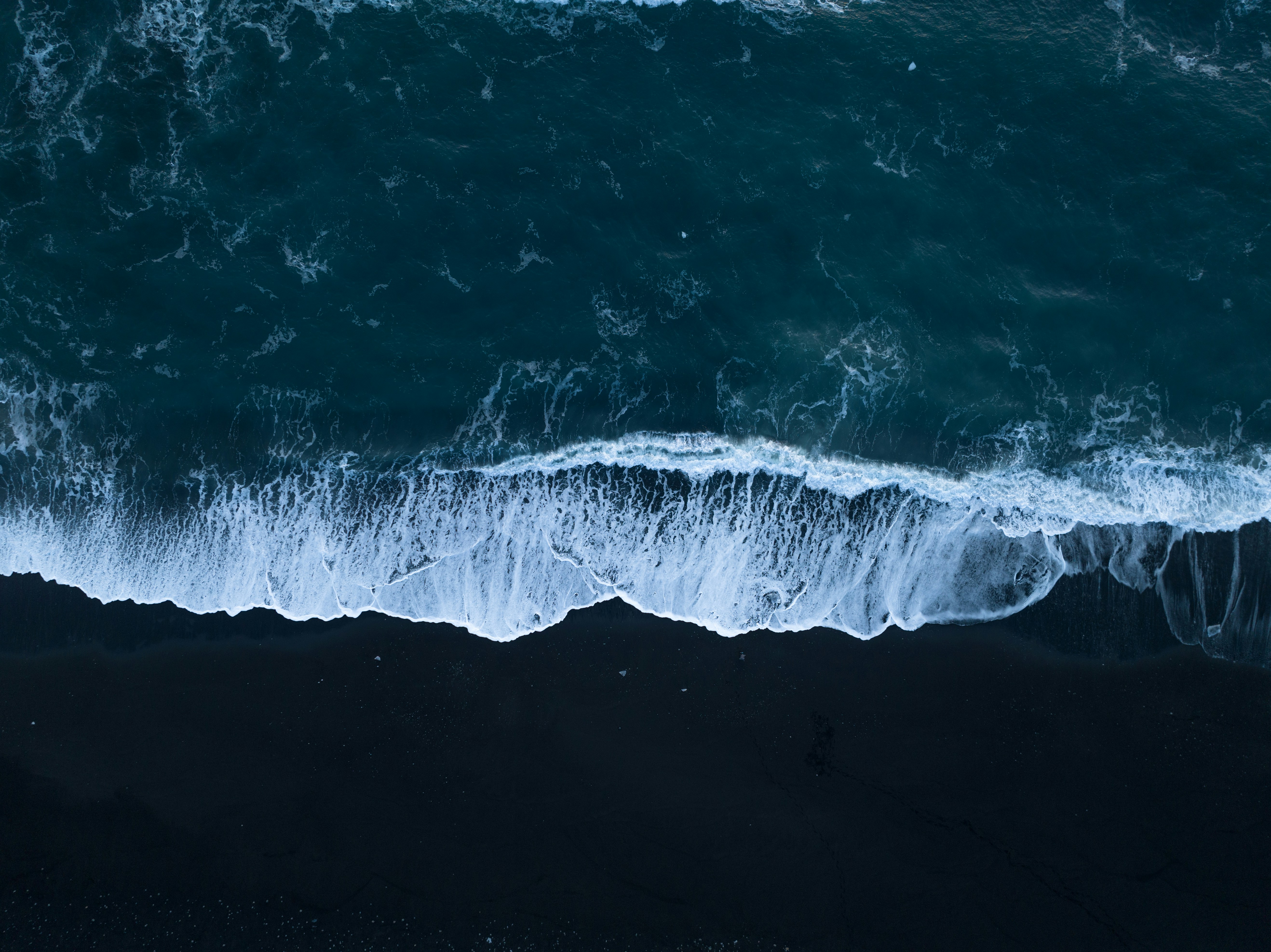 aerial of waves crashing