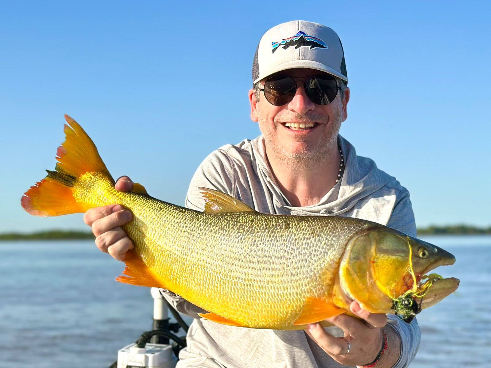 Fly fishing for Golden Dorado in the Paraná Delta near Buenos Aires