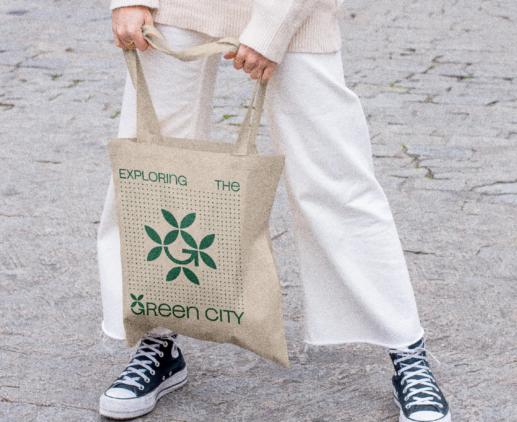 Green City Festival Branding auf Stofftasche, Anwendung im Alltag