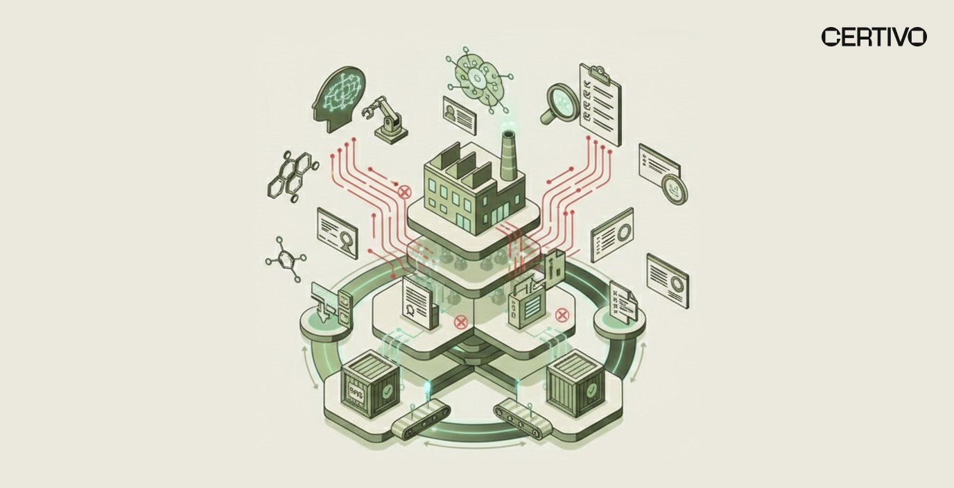 Multi-tier supply chain PFAS data collection illustration for TSCA Section 8(a)(7) compliance automation and supplier data management