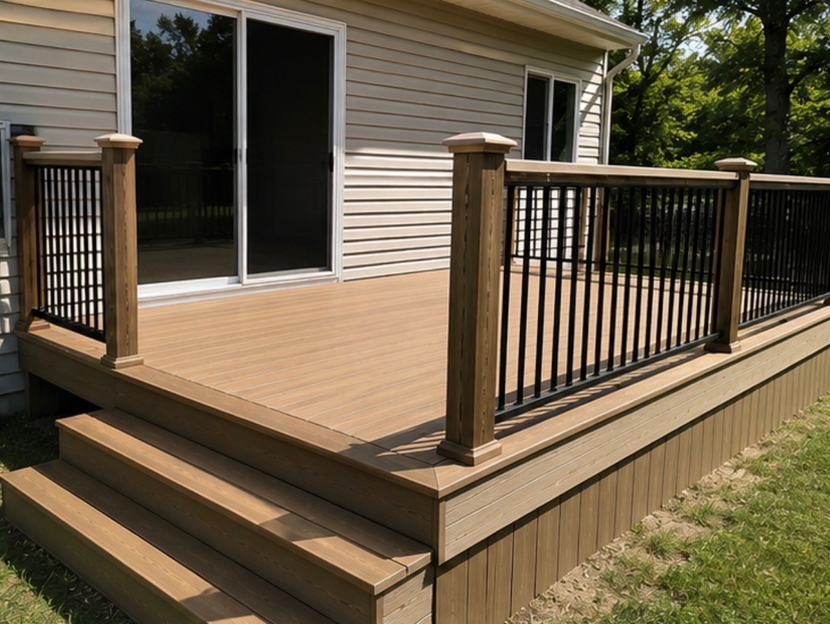 Finished deck with outdoor dining area