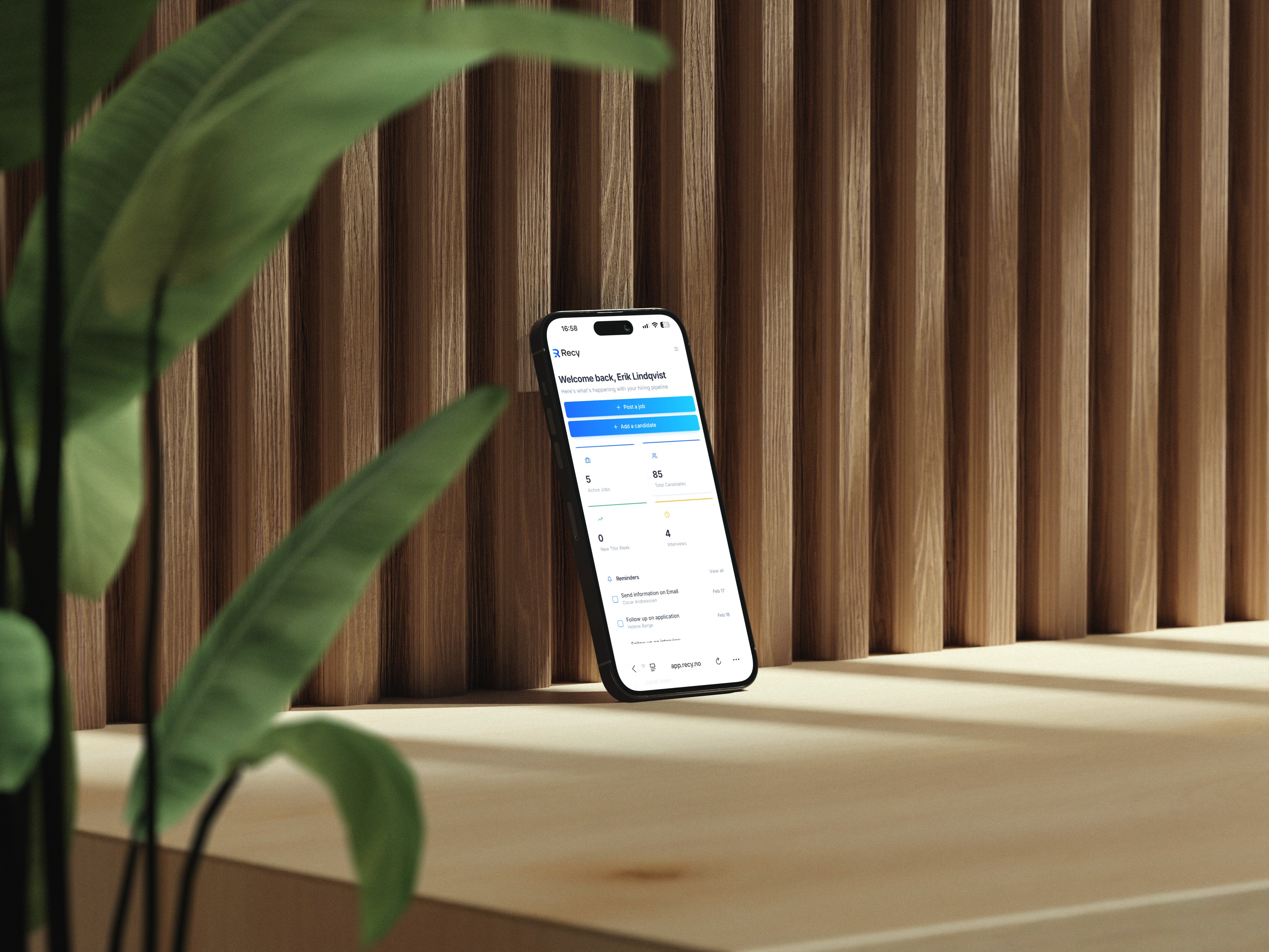A mockup of Freelio's mobile app
