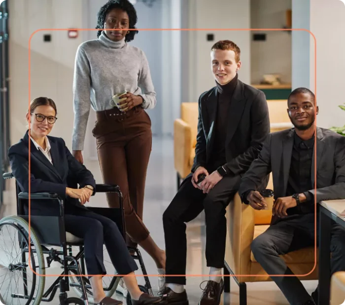 A group of diverse work colleagues