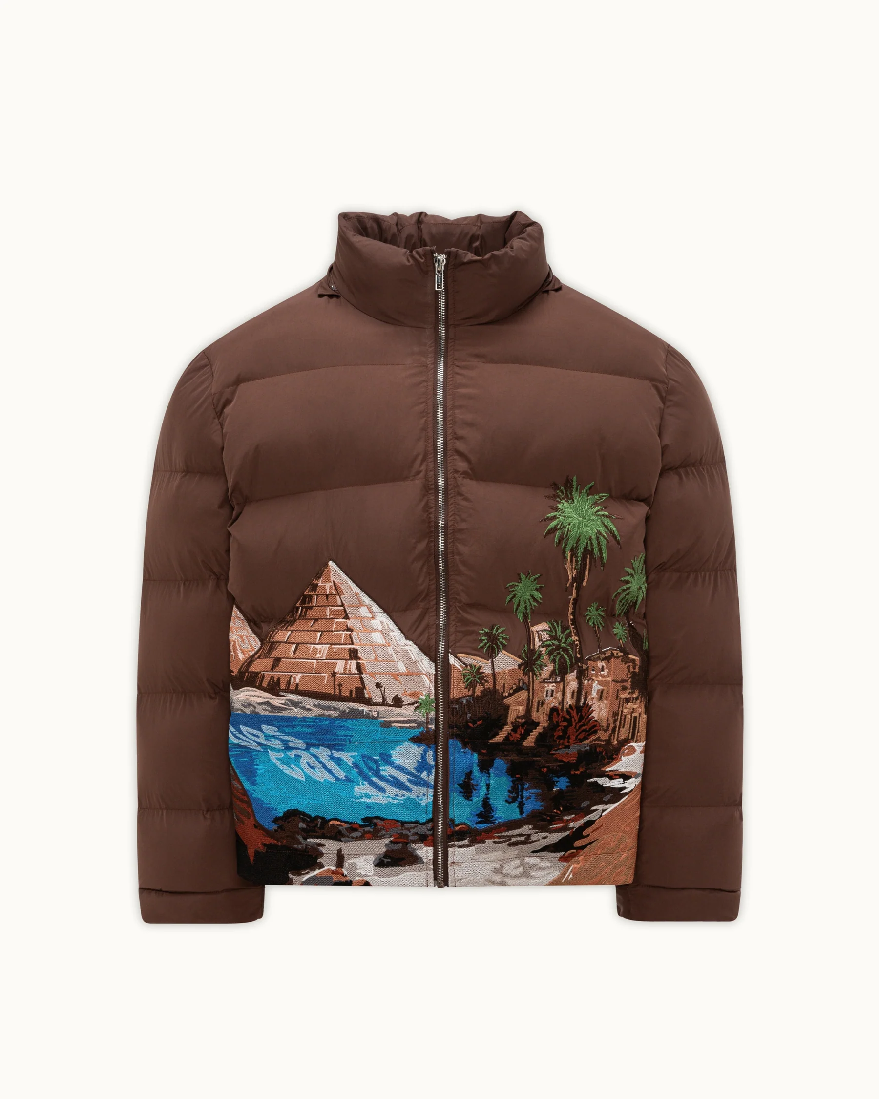 Rihla Puffer Brown detail view