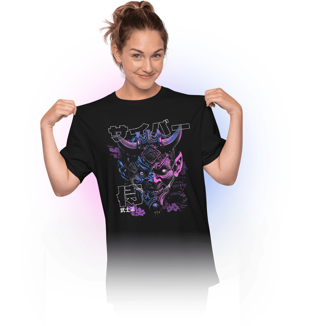 A woman showing her shirt