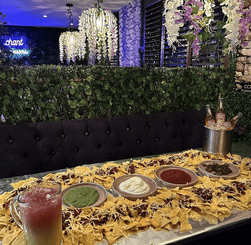 turned on LED projector on table