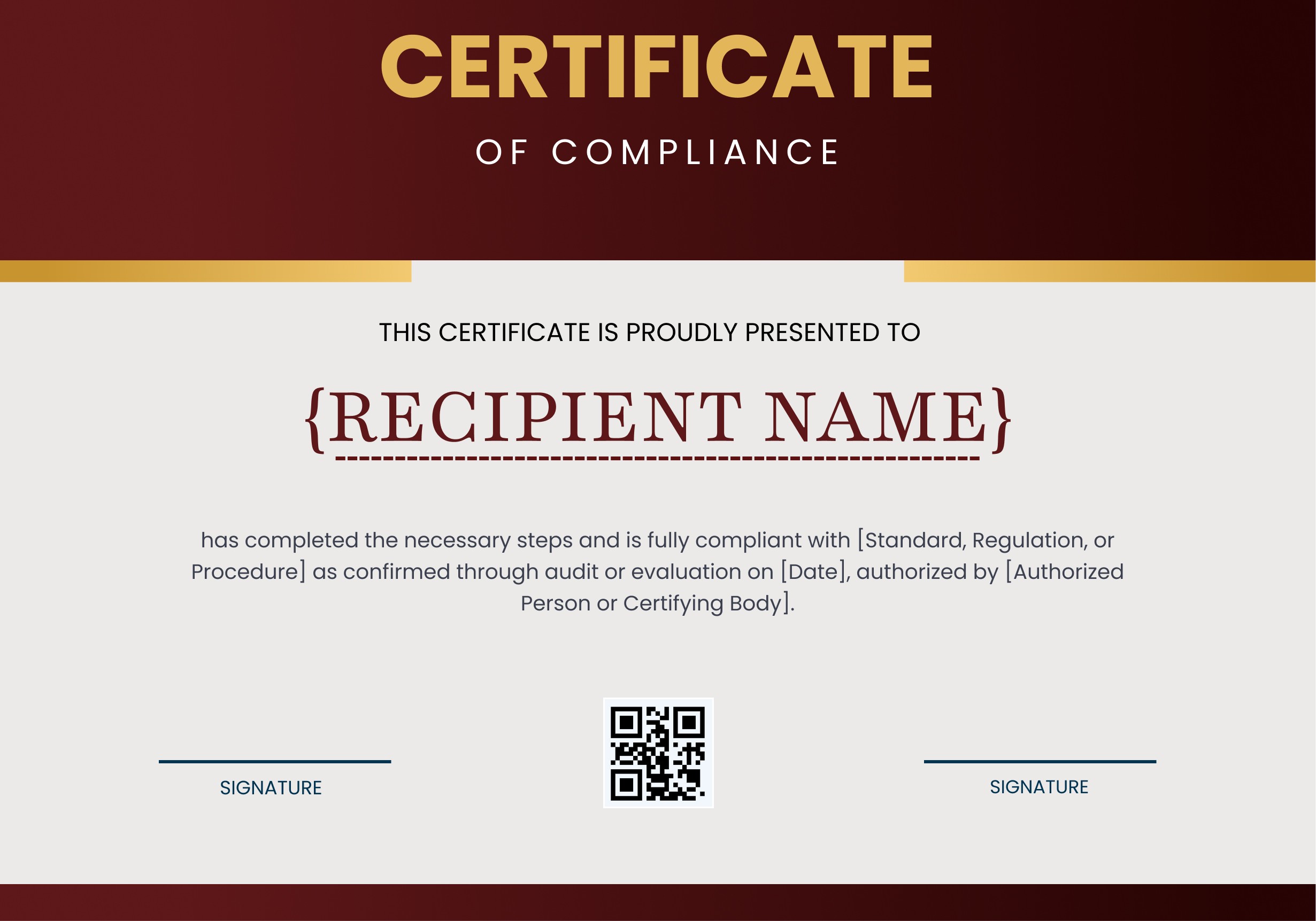 Wauld - Professional and Stylish Certificate of Compliance Template