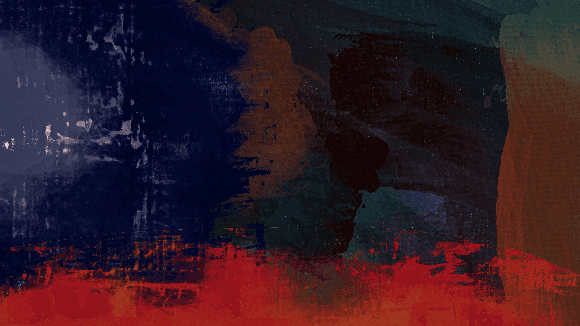 Contemporary art painting featuring red, blue, and yellow colors