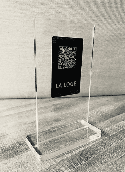 QR Code Verre Gravé - Avec Nom