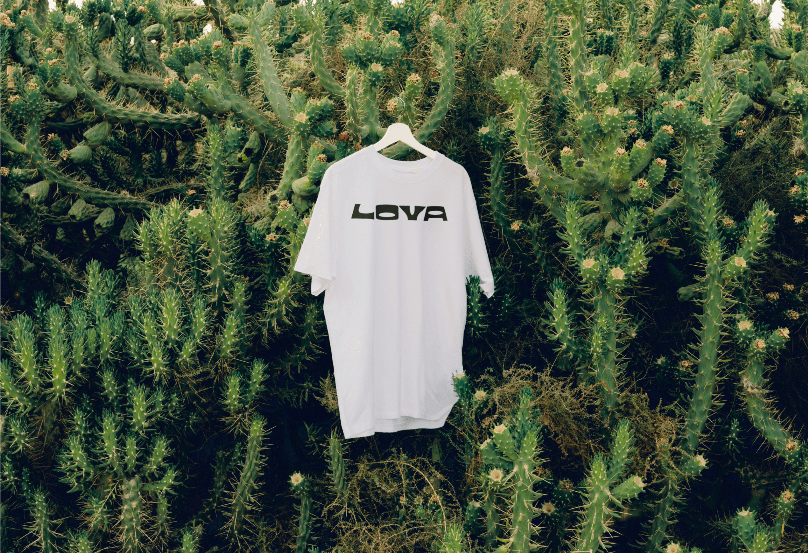 Lova logo t-shirt mockup by analogue agancy