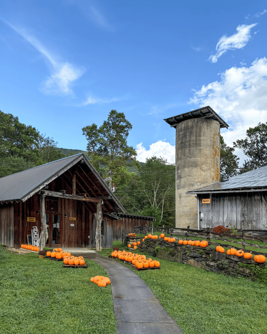 Hickory Nut Gap Farm in Fairview, North Carolina near Asheville during the fall season