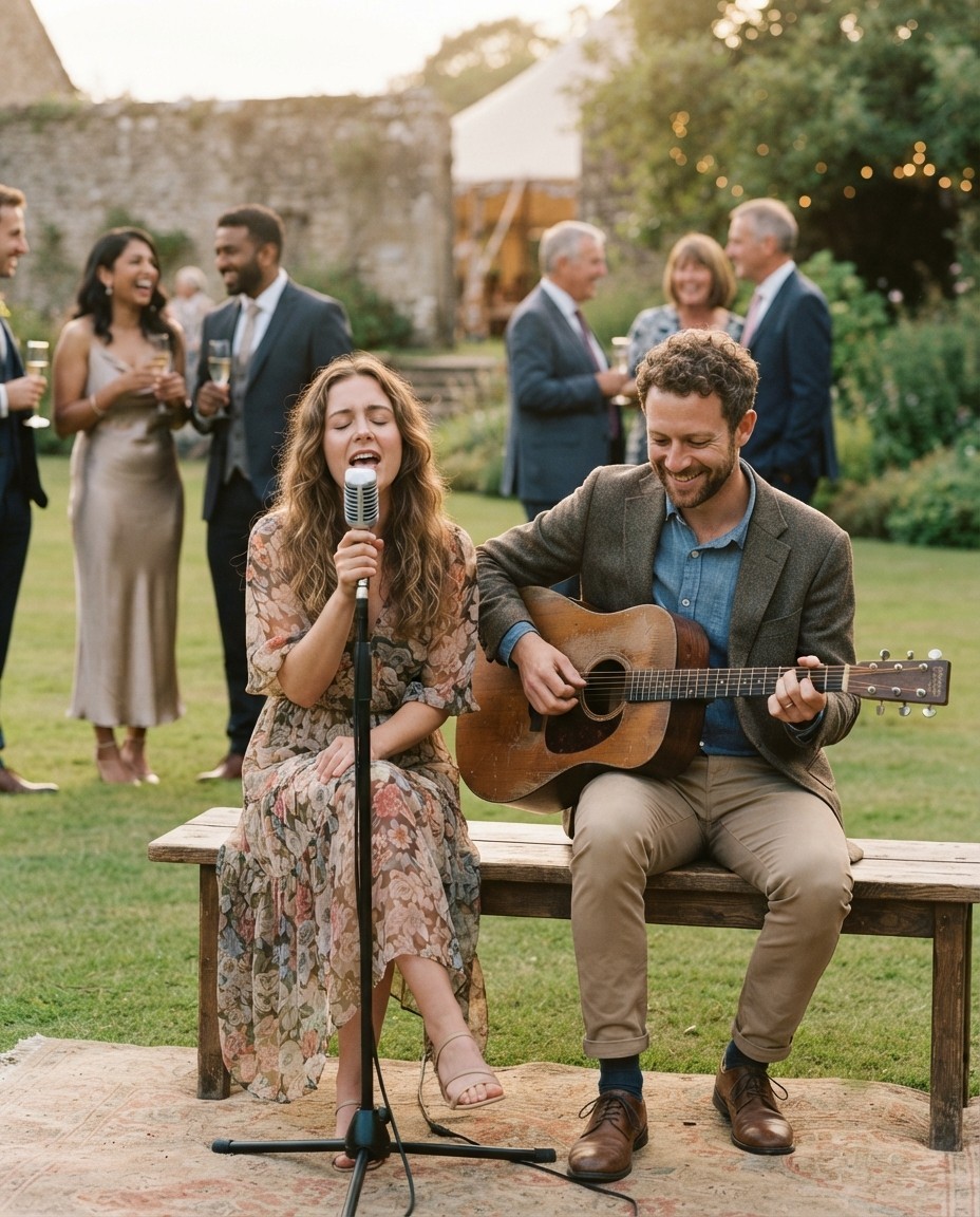 The Acoustic Duo — performing at a wedding