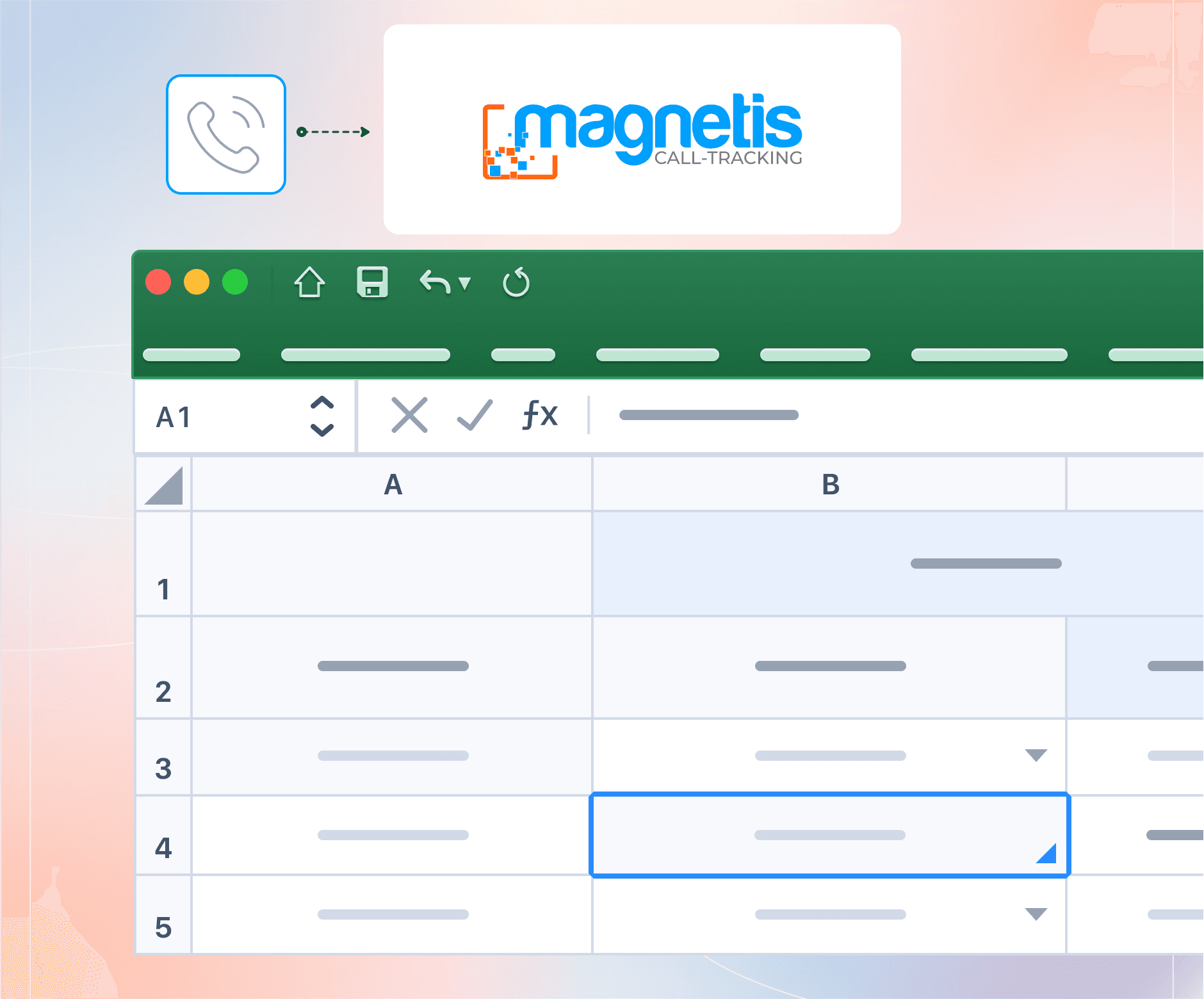 Schéma d'illustration du connecteur Magnetis dédié au call-tracking pour les réseaux de points de vente