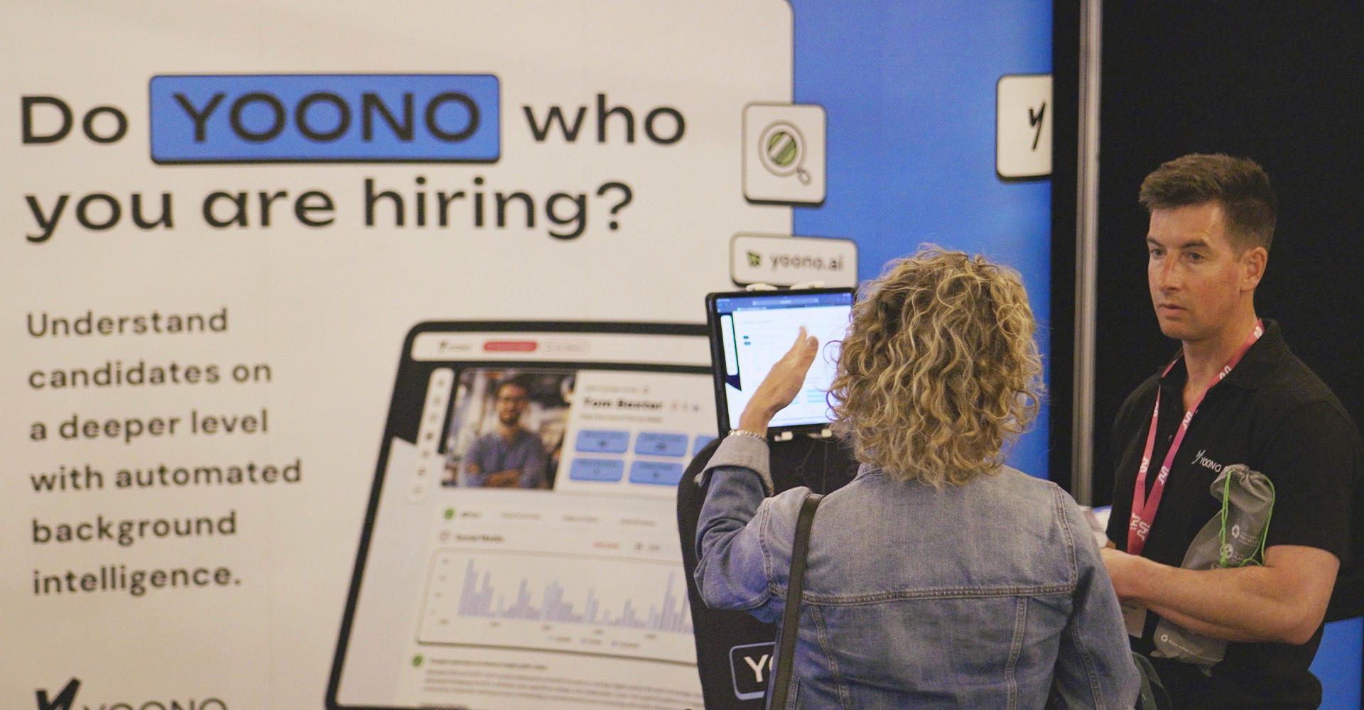 YOONO staff at IHR stand