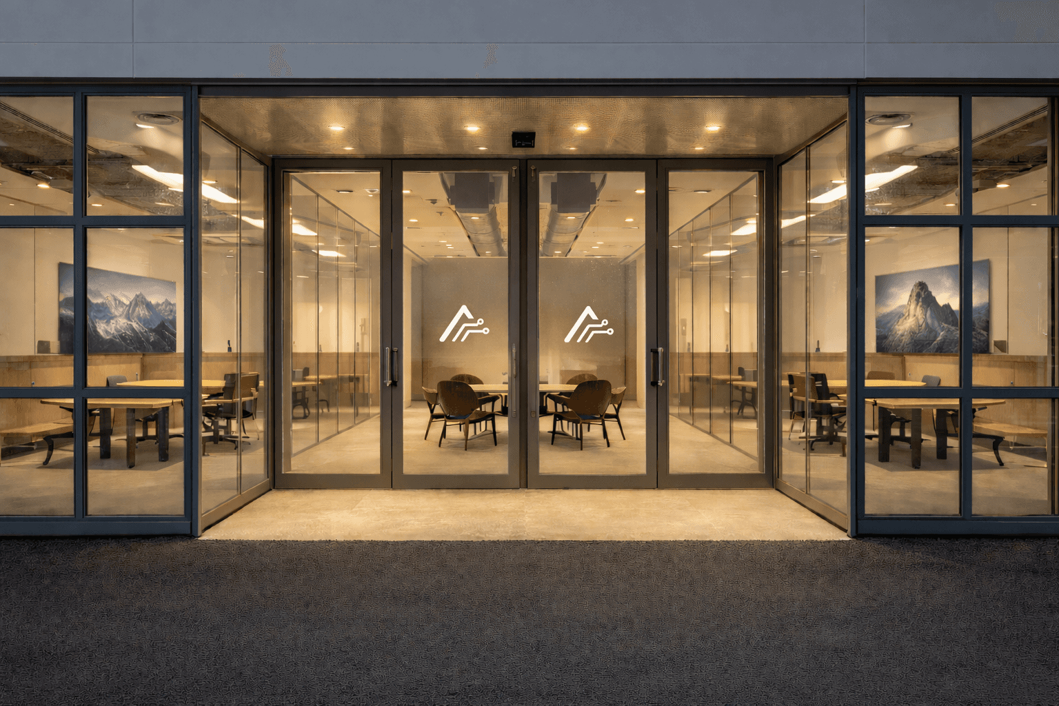 Gradient background transitioning from black to vibrant blue.