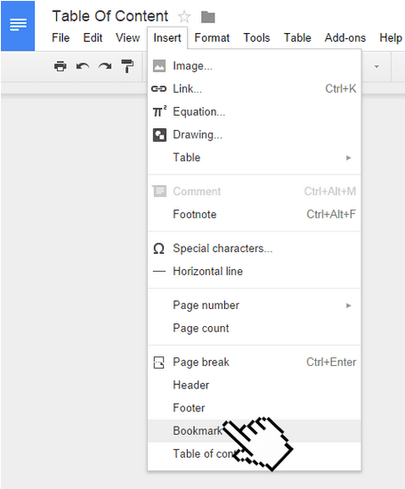 Google Docs Table Of Content