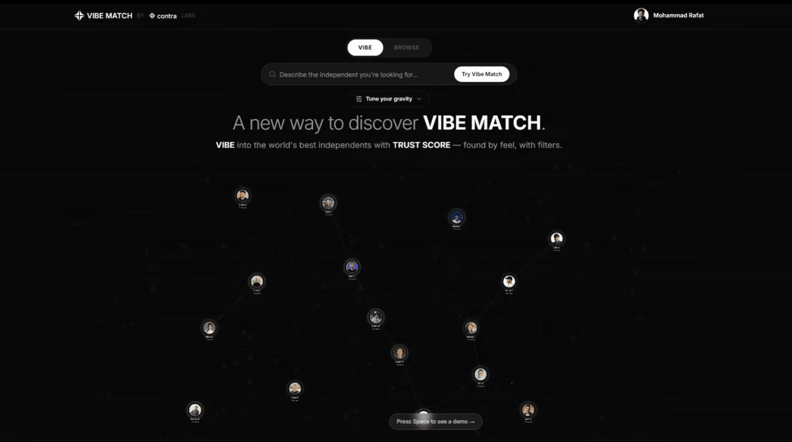 Contra VIBE MATCH & Trust Scores