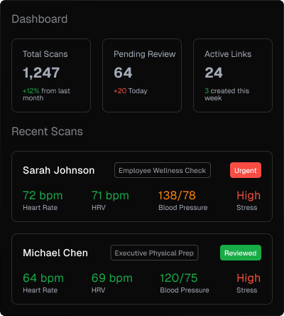 biometric health scan results