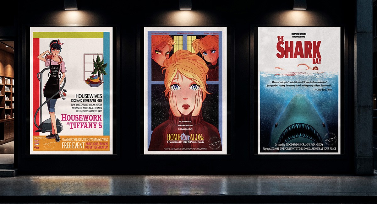 Image of three posters on a wall