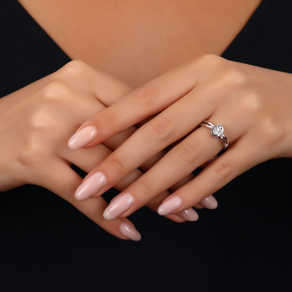 0.07 Karat G Renk SI 14 Ayar Pırlanta Fantezi Yüzük