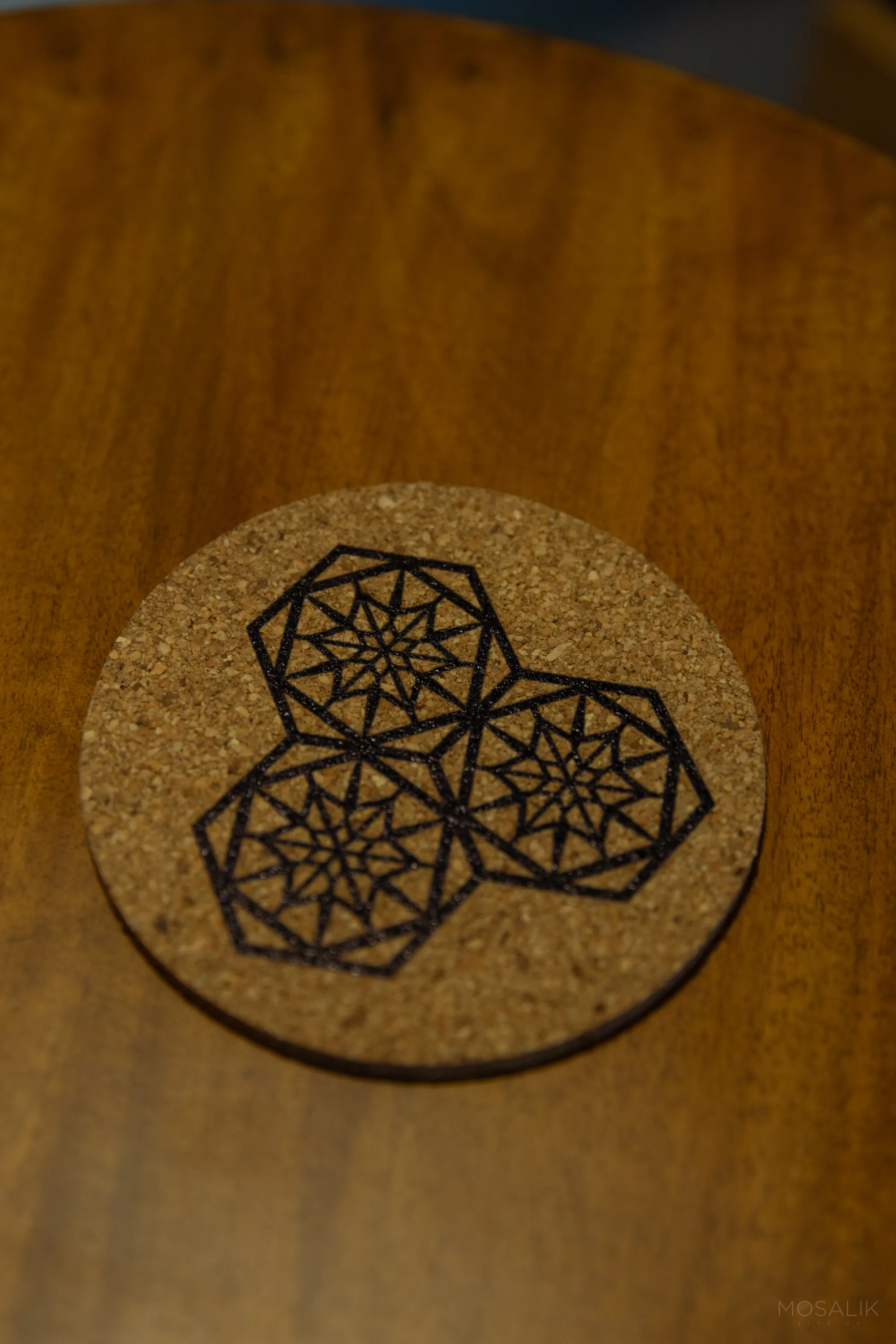Laser-cut jaali coaster detail at Jaali Blue