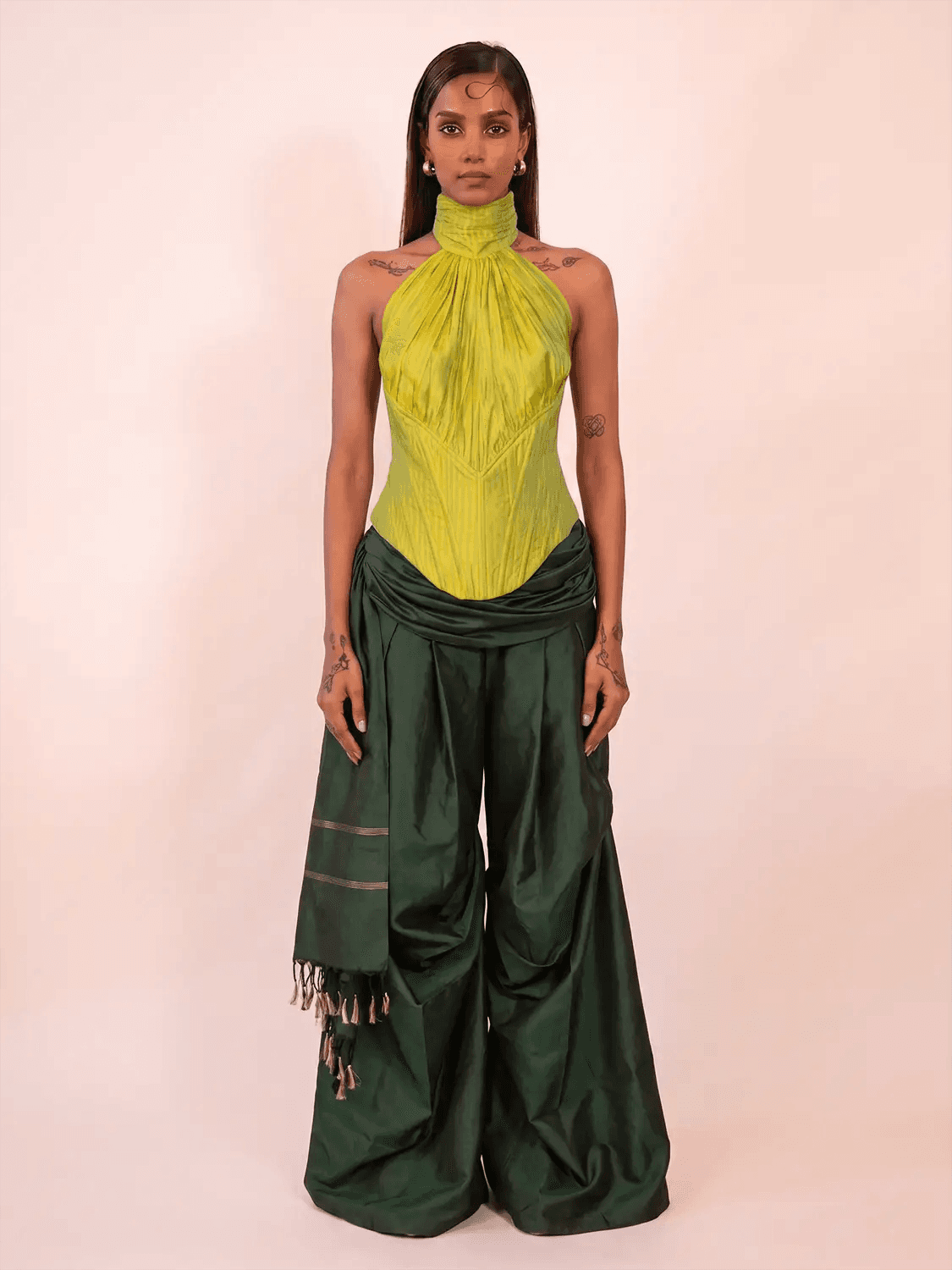 ARHA CORSET is our one-of-a-kind pure silk corset, handcrafted in-house using pure silk.