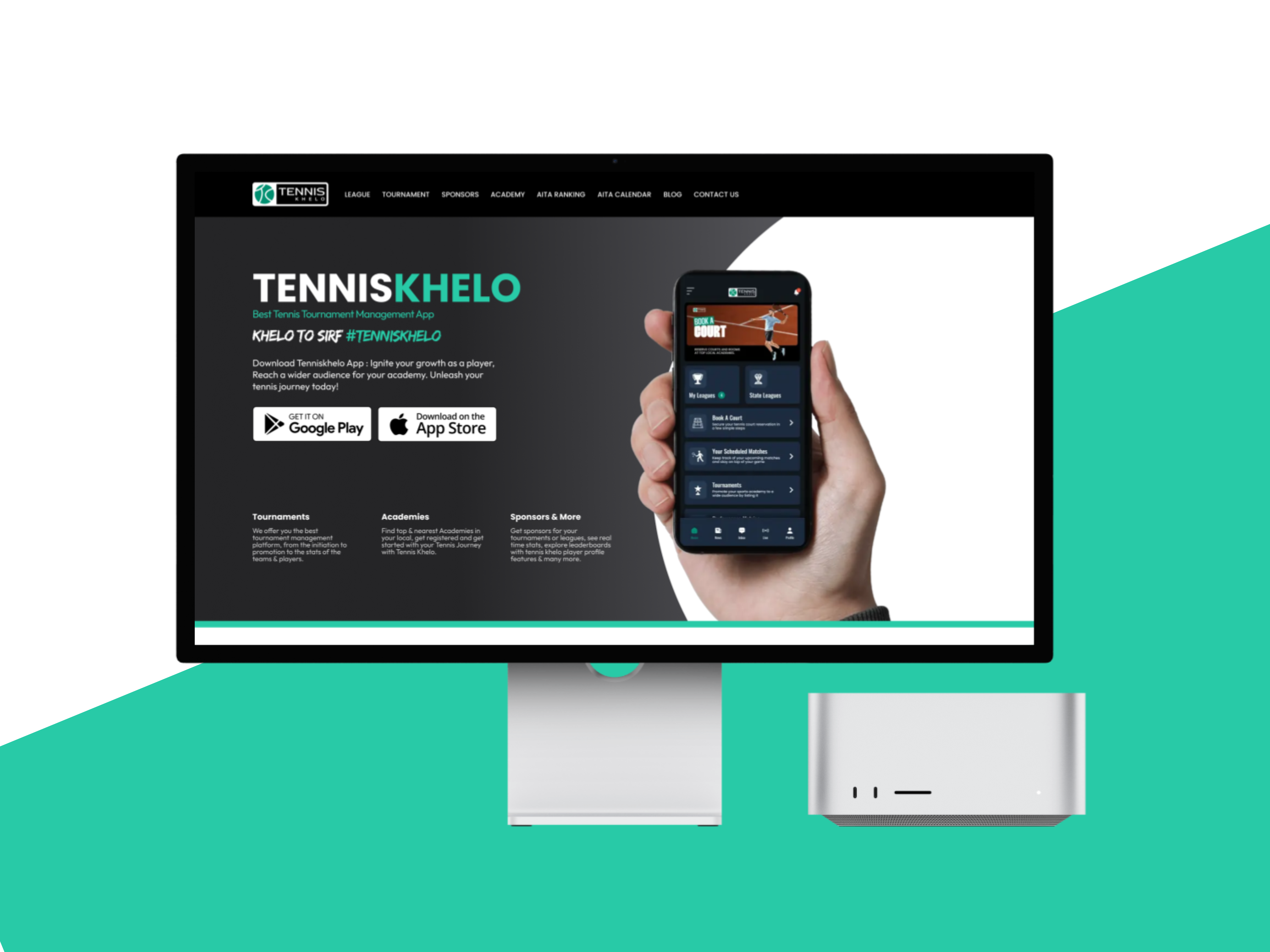 Tennis Khelo - Website Design Mockup