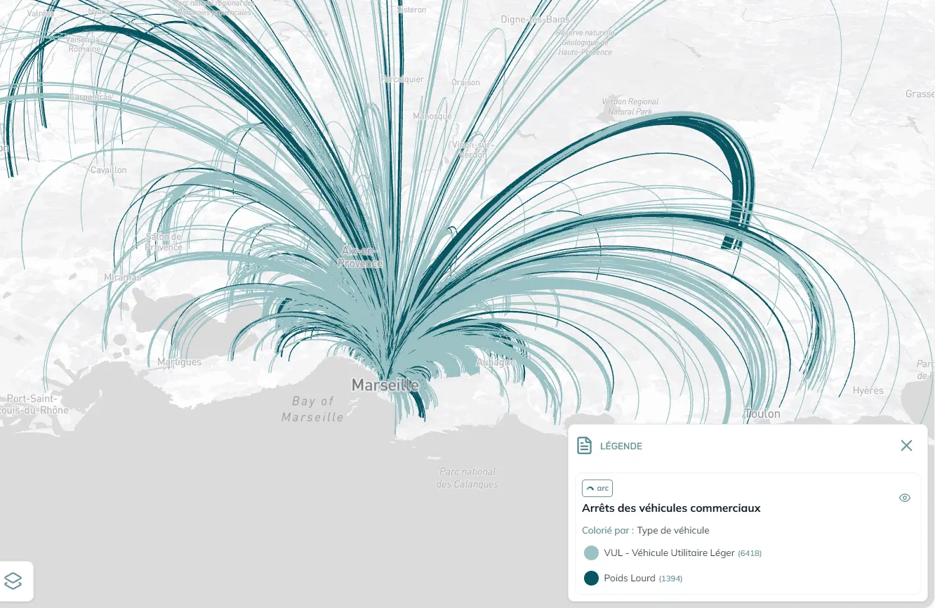 visualisation des arrêts des véhicules commerciaux