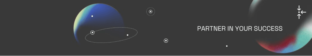 Modern minimal design univers with the text of partner in your success