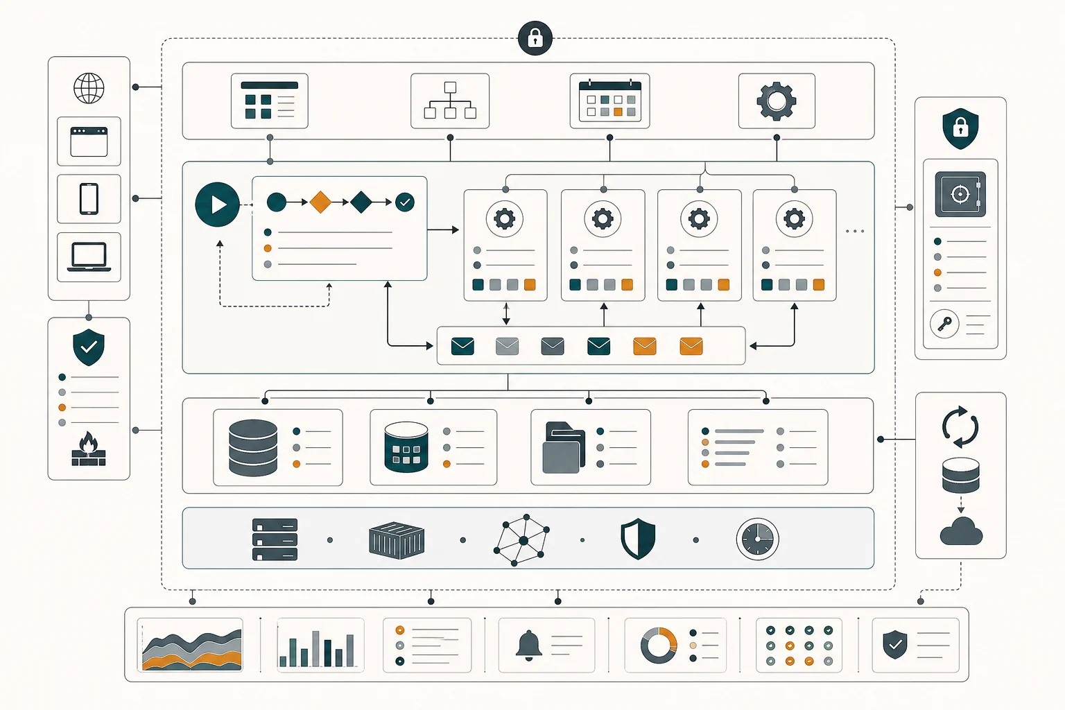 Self hosted automation stack with database secrets and worker layers