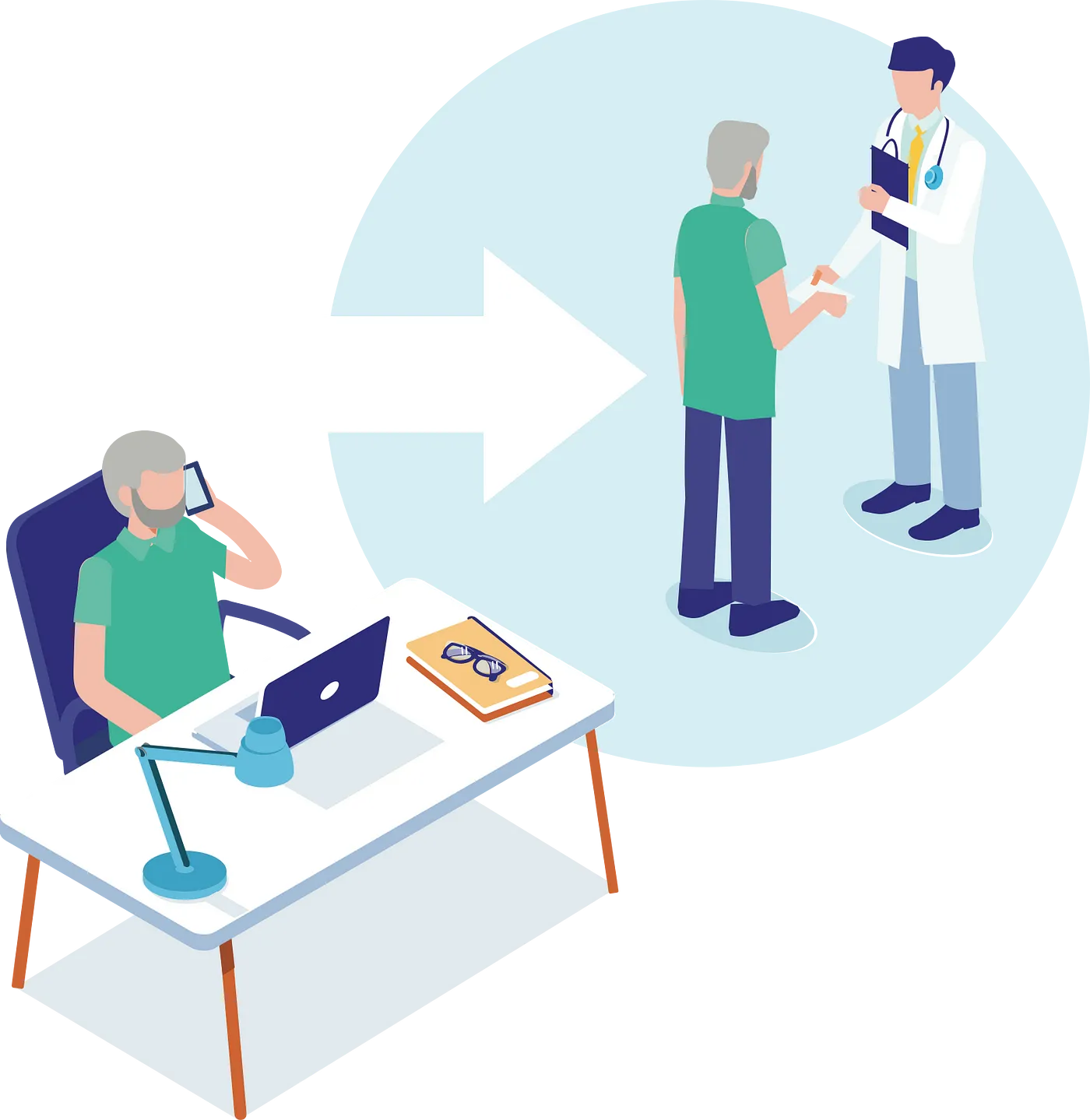 man calling his doctor