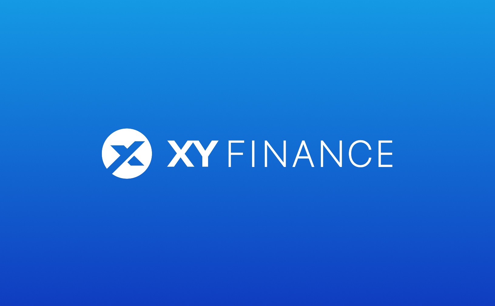 White XY Finance logo in the middle with a gradient blue background